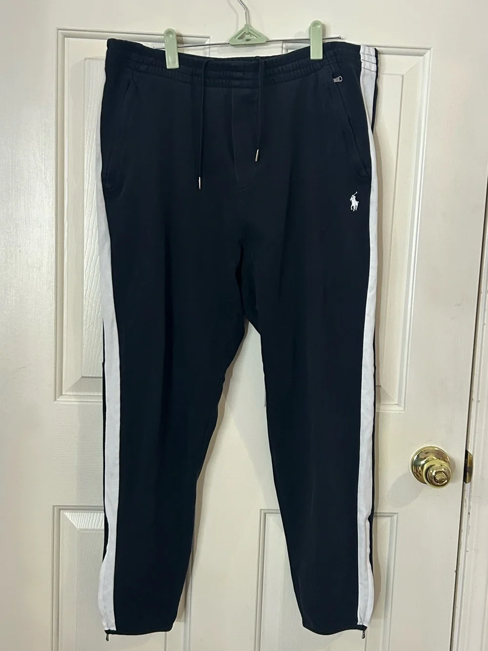 Polo Ralph Lauren Men's Sz XL Cotton Drawstring Interlock Track Pants Black 28”